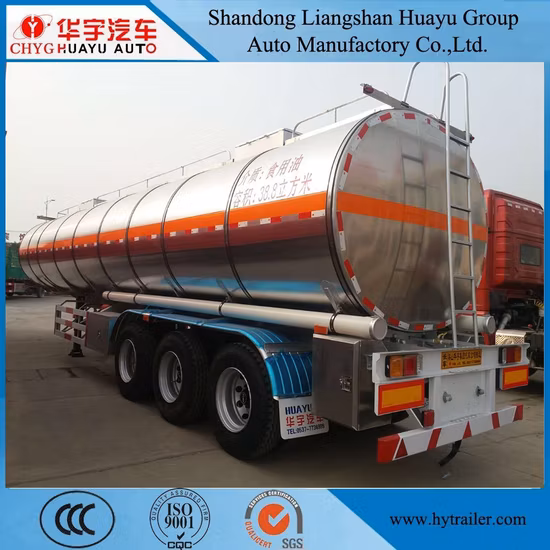 40 cbm 3-Achsen-Öltanker/Tank-Sattelauflieger aus Aluminiumlegierung mit Luftfederung